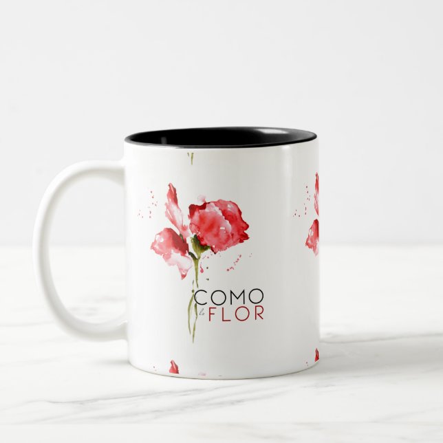 Caneca De Café Em Dois Tons La Flor de Como (Esquerda)