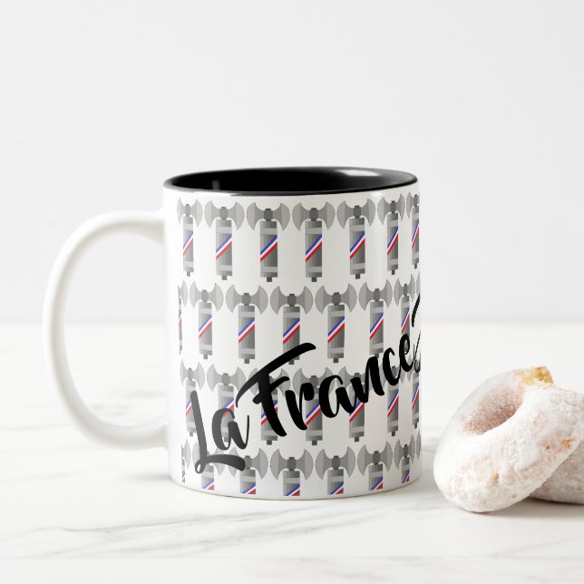 CANECA DE CAFÉ EM DOIS TONS LA FRANCE AUX FRANÇAIS (Com Donut)