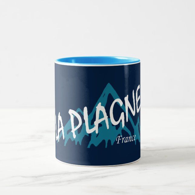 Caneca De Café Em Dois Tons La Plagne França Montanhas (Centro)