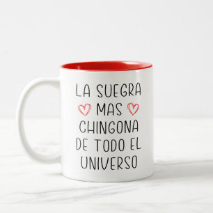 Caneca De Café Em Dois Tons La Suegra Mas Chingona De Todo El Universo