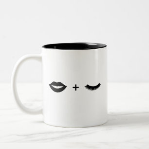 Caneca De Café Em Dois Tons Lábios + Chicotes gráficos