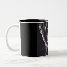Caneca De Café Em Dois Tons Lábios escuros
