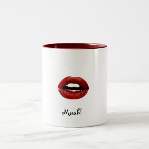 Caneca De Café Em Dois Tons Lábios Muah da caneca!