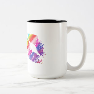 Caneca De Café Em Dois Tons Lábios na moda nº 3