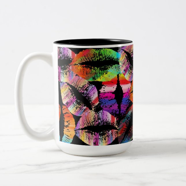 Caneca De Café Em Dois Tons Lábios na moda nº 32 (Esquerda)