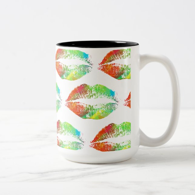 Caneca De Café Em Dois Tons Lábios na moda nº 6 (Direita)