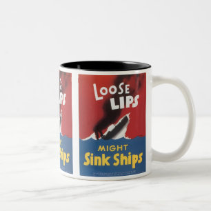 Caneca De Café Em Dois Tons Lábios Perdidos Podem Dissipar Navios