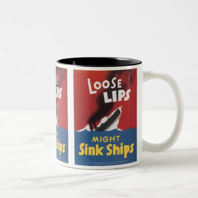 Caneca De Café Em Dois Tons Lábios Perdidos Podem Dissipar Navios (Direita)