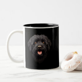 Caneca De Café Em Dois Tons Labradoodle Black Dog