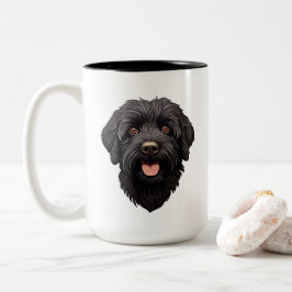 Caneca De Café Em Dois Tons Labradoodle Black Dog