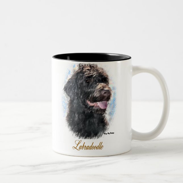 Caneca De Café Em Dois Tons Labradoodle Gifts (Direita)