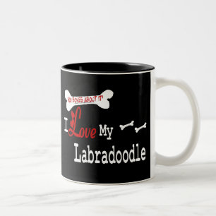 Caneca De Café Em Dois Tons Labradoodle (I Love)