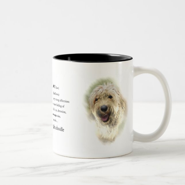 Caneca De Café Em Dois Tons Labradoodle Lovers Gifts (Direita)