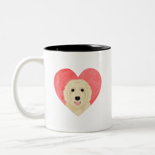 Caneca De Café Em Dois Tons Labradoodle Mugs (Esquerda)