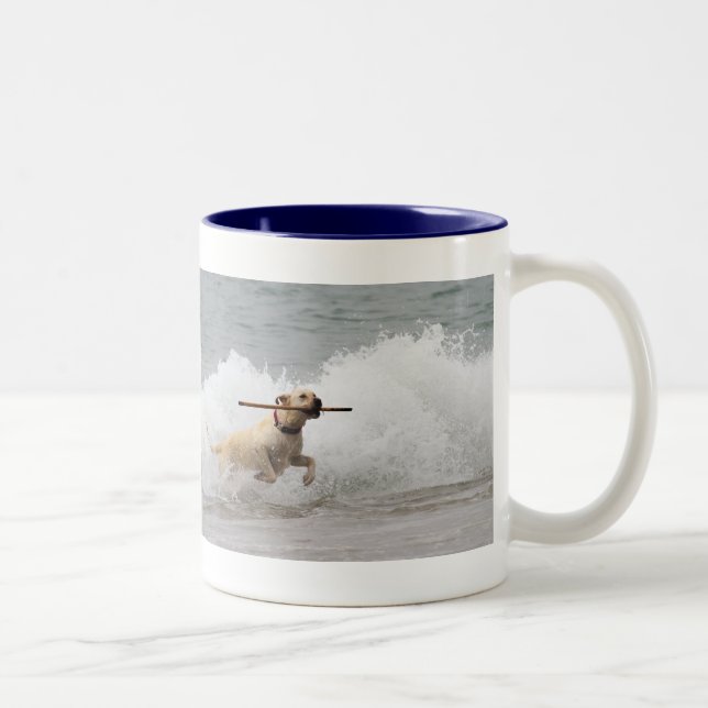 Caneca De Café Em Dois Tons Labrador - amarelo - vá esforço! (Direita)