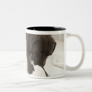 Caneca De Café Em Dois Tons Labrador castanho chocolate