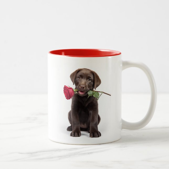Caneca De Café Em Dois Tons Labrador Love (Direita)