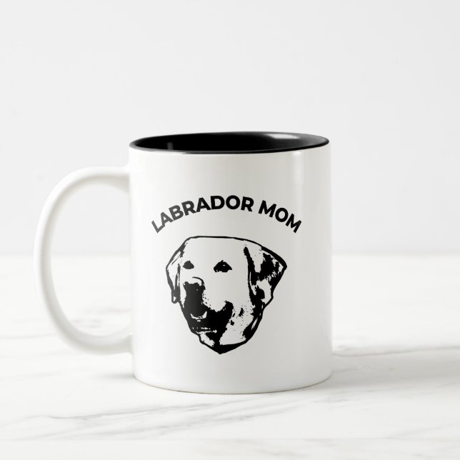 Caneca De Café Em Dois Tons Labrador Mãe Coffee Mug (Esquerda)