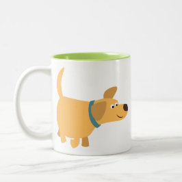 Caneca De Café Em Dois Tons Labrador Mug Amarelo de Cartoon Bonito