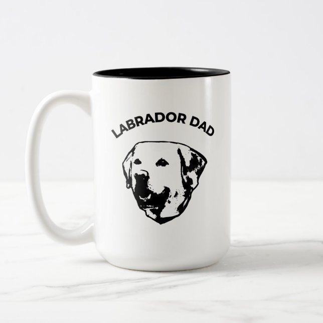 Caneca De Café Em Dois Tons Labrador Pai Coffee Mug (Esquerda)