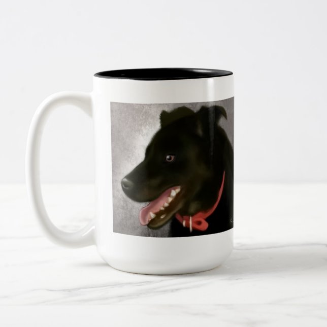 Caneca De Café Em Dois Tons Labrador preto dois tonificou a caneca (Esquerda)