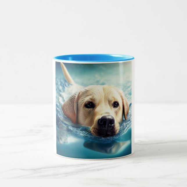 Caneca De Café Em Dois Tons Labrador Retriever (Centro)