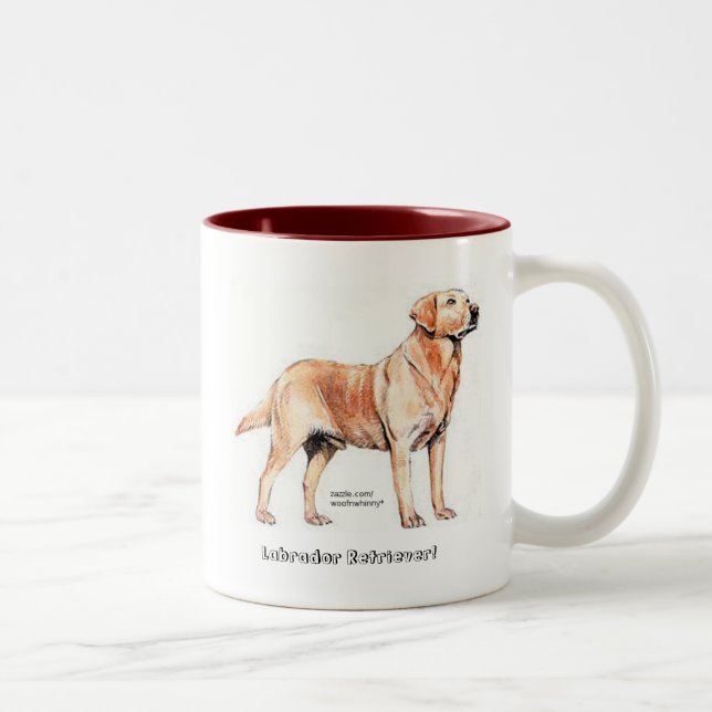 Caneca De Café Em Dois Tons Labrador Retriever (Direita)
