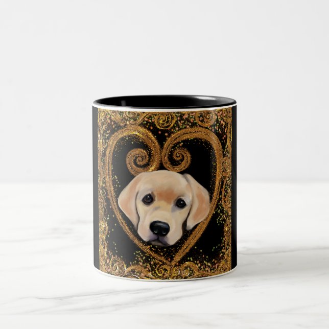 Caneca De Café Em Dois Tons Labrador Retriever (Centro)