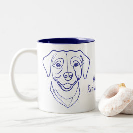 Caneca De Café Em Dois Tons Labrador Retriever. Felicidade, Edição Retriever!