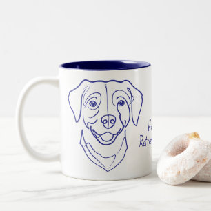 Caneca De Café Em Dois Tons Labrador Retriever. Felicidade, Edição Retriever!