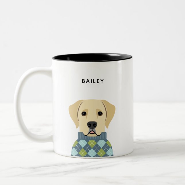 Caneca De Café Em Dois Tons Labrador Retriever Mugs (Esquerda)