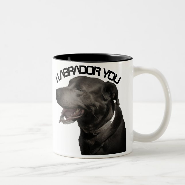 Caneca De Café Em Dois Tons Labrador Você (Direita)