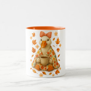 Caneca De Café Em Dois Tons Laço de Ganso Coquete com Cobertor de Café Vibraçõ