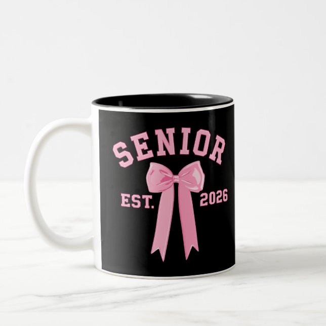 Caneca De Café Em Dois Tons Laço Rosa Senior 2026 (Esquerda)