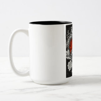 Caneca De Café Em Dois Tons "Lacres Negros: Arma, Pulseira, Inferno do Coração