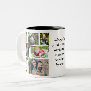 Caneca De Café Em Dois Tons Lado a Lado Milhas Distante Foto da Família Coffe