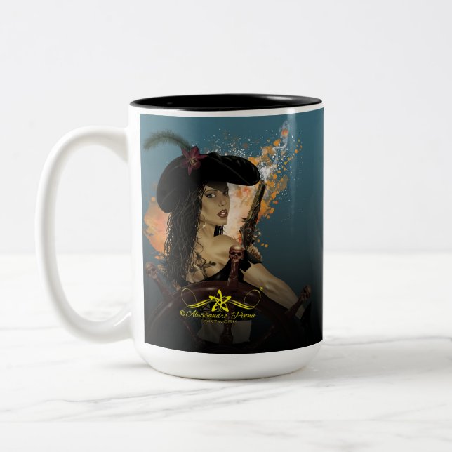 Caneca De Café Em Dois Tons Lady Black Corsair (Esquerda)