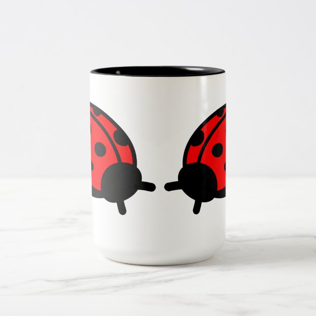 Caneca De Café Em Dois Tons Lady Bug White e Black Mug (Centro)