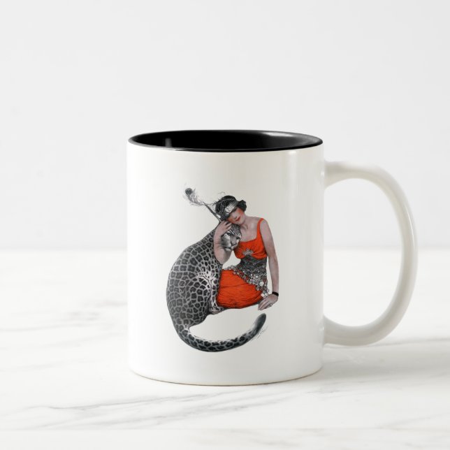 Caneca De Café Em Dois Tons Lady e Leopard (Direita)