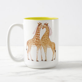 Caneca De Café Em Dois Tons Lady Giraffe Love Mug