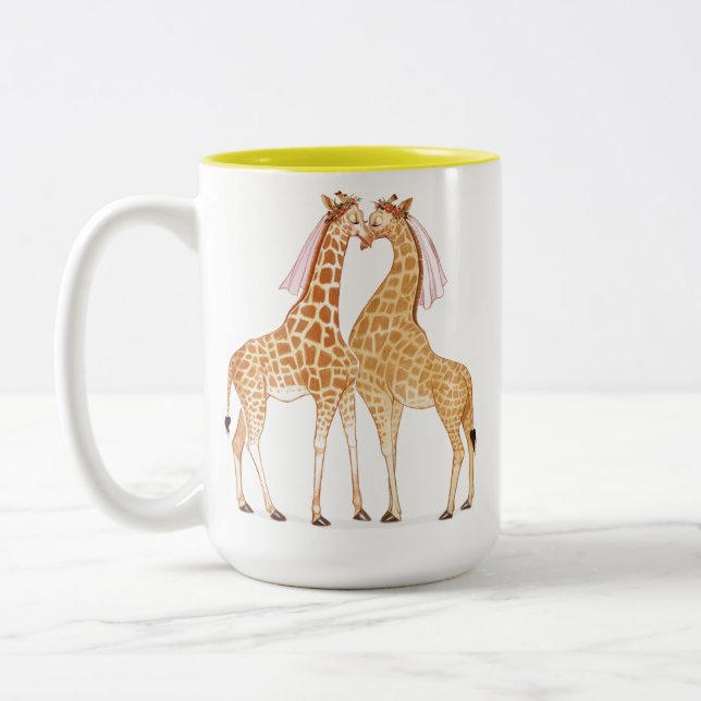 Caneca De Café Em Dois Tons Lady Giraffe Love Mug (Esquerda)