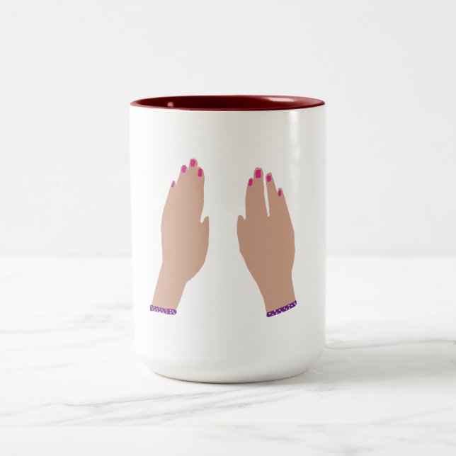 Caneca De Café Em Dois Tons Lady Hands (Centro)
