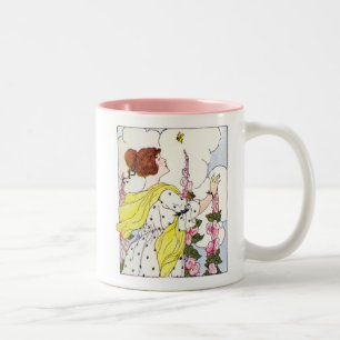 Caneca De Café Em Dois Tons Lady in Hollyhock Garden