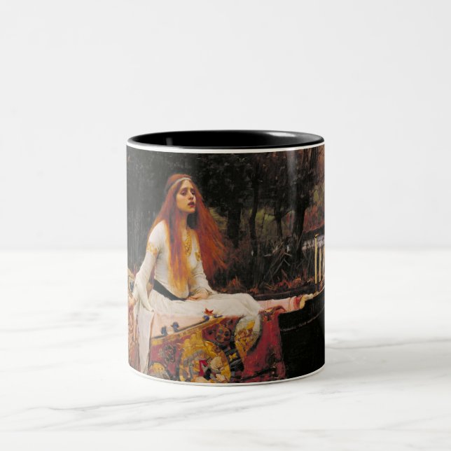 Caneca De Café Em Dois Tons Lady Shalott Waterhouse Art (Centro)