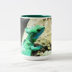 Caneca De Café Em Dois Tons Lagarto verde do basilisk
