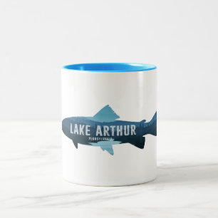 Caneca De Café Em Dois Tons Lago Arthur Pennsylvania Peixes