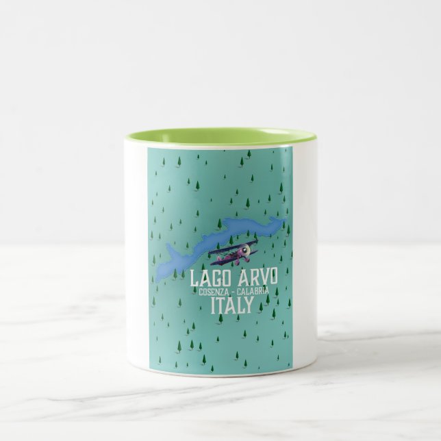 Caneca De Café Em Dois Tons lago arvo mapa de viagem Itália (Centro)