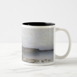 Caneca De Café Em Dois Tons Lago Balaton com a costa de Akarattya, 1885