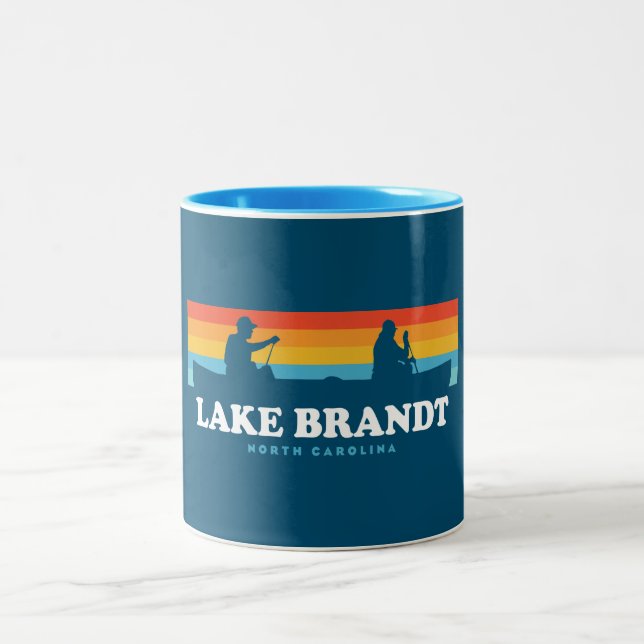 Caneca De Café Em Dois Tons Lago Brandt North Carolina Canoe (Centro)