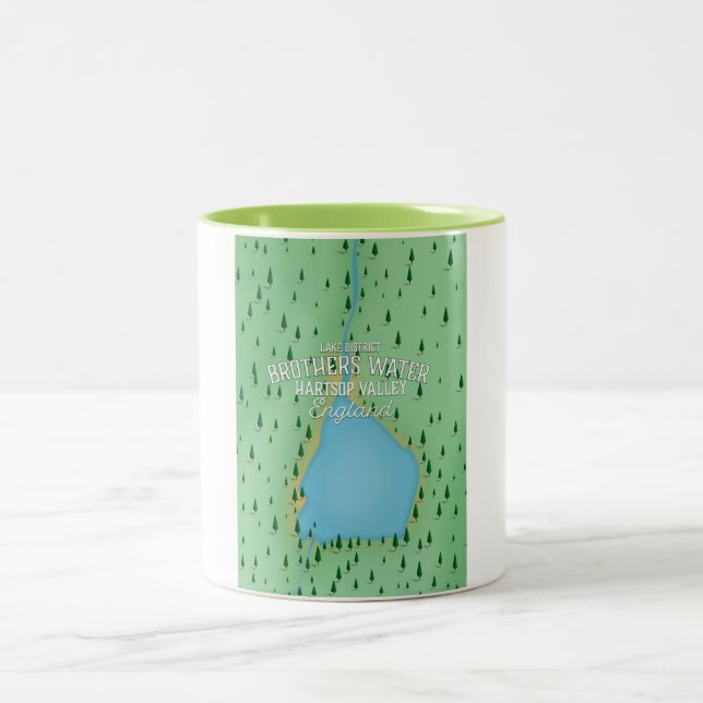 Caneca De Café Em Dois Tons Lago Buttermere, poster de viagens do distrito do  (Centro)